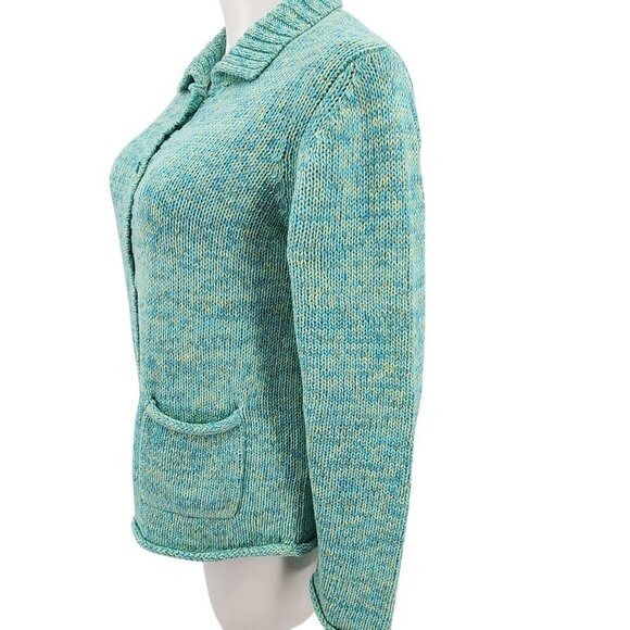 Orvis Vintage Womens Turquoise Button-Down Cardigan Sweater with Pockets M - Picture 3 of 9